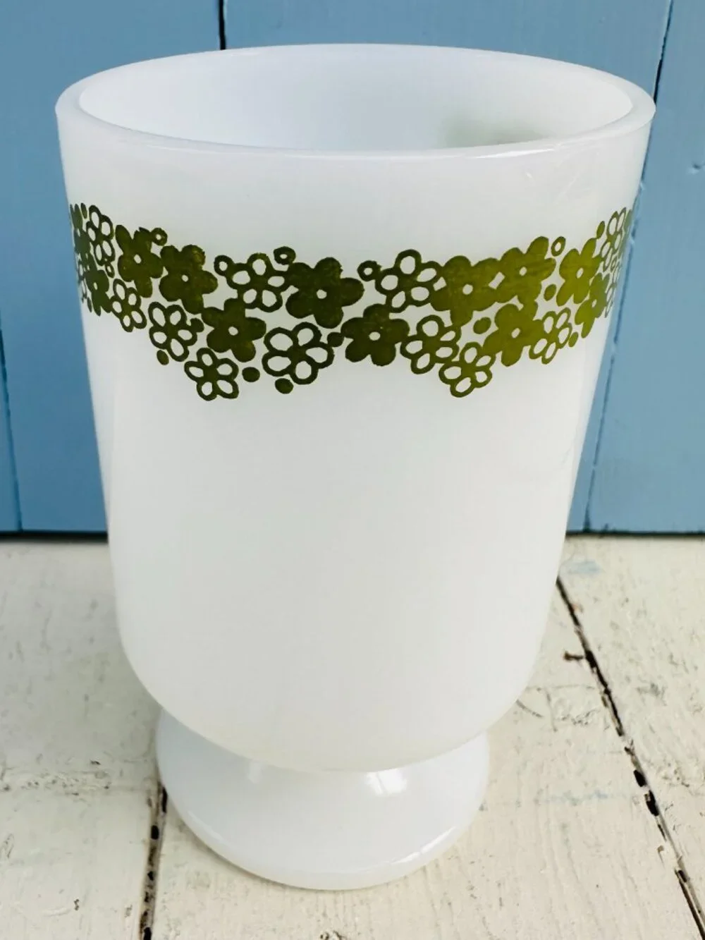 Vintage 60's Pyrex Crazy Daisy Footed Coffee Mug Pedestal Coffee Cup Retro Mug - Picture 6 of 11
